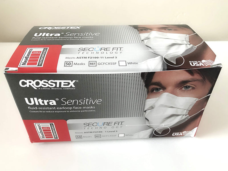 Crosstex International GCFCXSF Crosstex Ultra Sensitive Earloop Mask