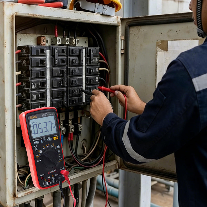 ZIBOO 17B PRO True RMS Digital Multimeter Measures AC/DC Voltage and Current Measurements up to 1000V and 10A (Optional AC Pliers)