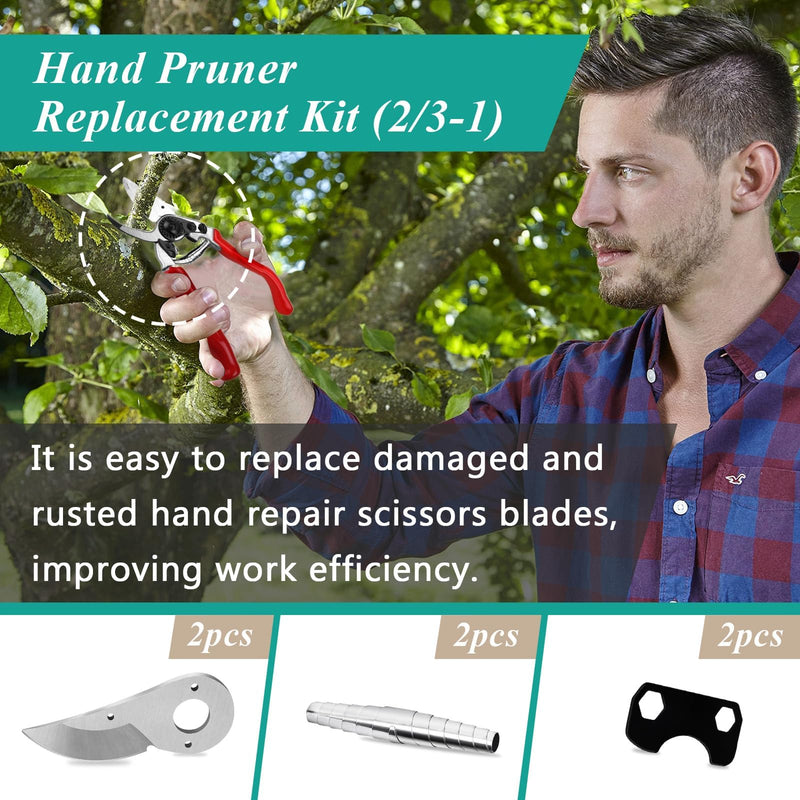 2 Pcs Hand Pruner Replacement Kit (2/3-1) for Felco Pruners Models: F2, F4 &F11 - Spare Blade, Spring & Adjustment Key for Garden Pruning Shears & Bypass Clippers 2 Packs