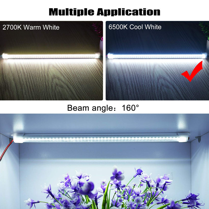 12v LED Interior Light Bar, DC 12 Volt led Strip Lights with Switch and Magnets, 6500K White Light for Enclosed Cargo Trailer Car RV Van Truck Lorry Cabinet Camper Boat Caravan Motorhome 8P 8 P