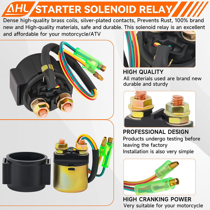 AHL Starter Solenoid Relay for Honda TRX400EX Sportrax 2002-2007 ATV / TRX300EX Sportrax 2001-2006 / TRX300EX FOURTRAX 1993-2003 / TRX400EX FOURTRAX 1999-2004