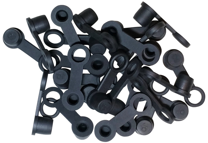 (25 Pack) Brake Bleeder Screw Caps Grease Zerk Fitting Cap Rubber Dust Cover with Keeper