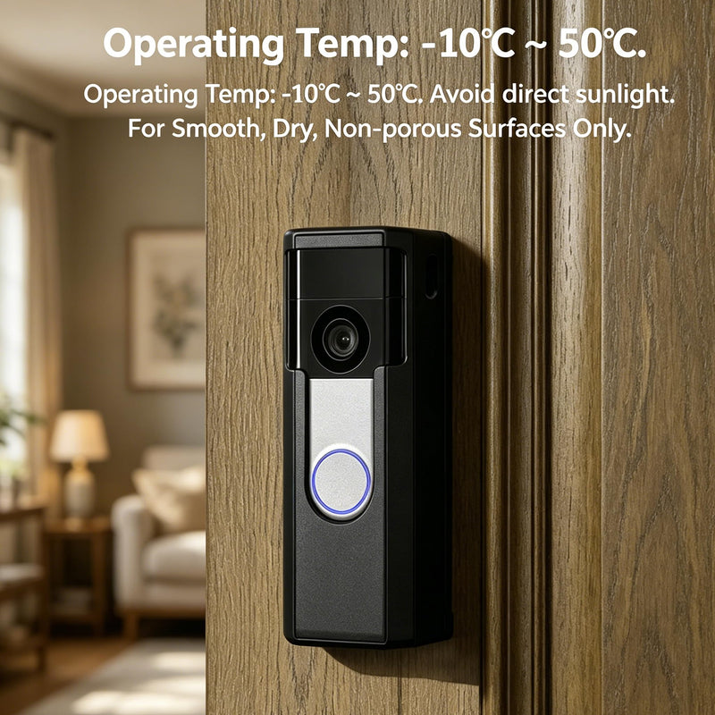 Impact-Reduce Encased Mount for Ring Battery Doorbell/Plus/Pro 2026 Model | Anti-theft Anti bird-droppings Adhesive Back or Drill-On Video Doorbell Cam Holder Bracket Ring Battery Doorbell/Pro/Plus (New model) Cardle