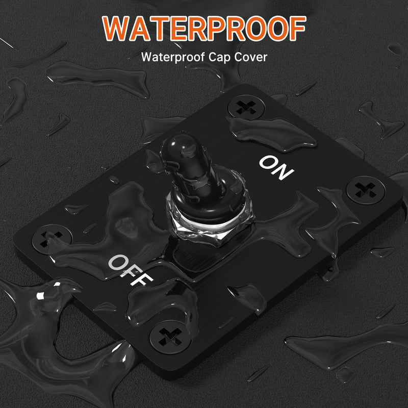 Heavy Duty Waterproof Toggle Switch 12V DC 30A 2 Pin SPST ON/Off Toggle Switch with Mounting Panel for Marine Boat Automotive ON-OFF with Panel and Wire