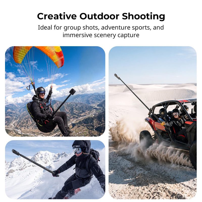SmallRig Extendable 47in/3.9ft Invisible Selfie Stick for 360 Camera | Portable Stick Pole for Insta360 X5/X4/X3, for DJI OSMO 360, with 1/4"-20 Screw/Hole, Stake, Lanyard, Anti-Slip Handle - 6319
