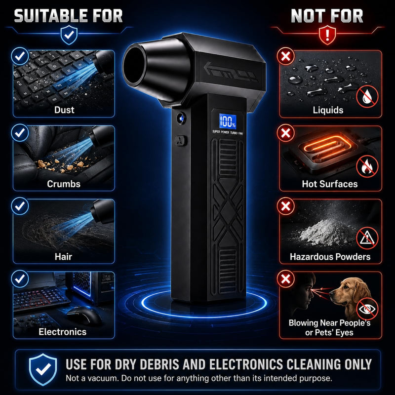 YUHENG Air Duster,Electric Rechargeable Blower for PC,Keyboard,Car and Home | blasts dust,no installation required,interchangeable nozzles, portable, gamers, drivers, photographers,office use