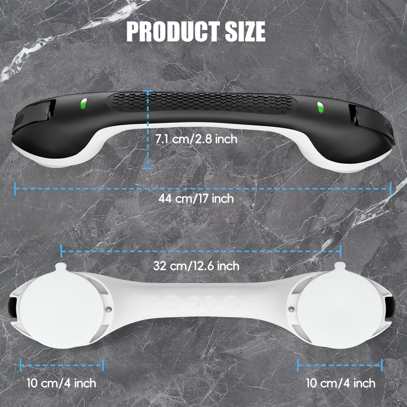 SPECILITE 17 Inch Shower Handle, Grab Bars for Bathtubs and Showers, Disabled and Elderly Strong Suction Cup, Seniors Handicap Safety Handrail for Bathroom Toilet Tiles Glass - Black 1 Pack