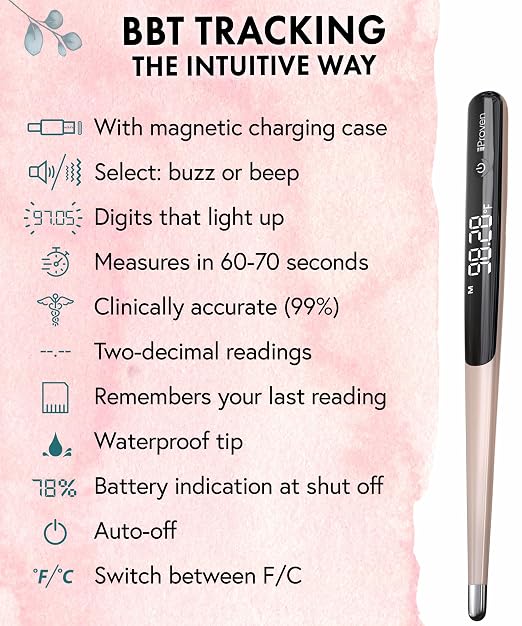  [AUSTRALIA] - Boncare Rechargeable Digital Basal Thermometer for Adults, Kids & Baby | Ovulation & Body Temperature, Underarm Use Only, Fast Accurate Reading