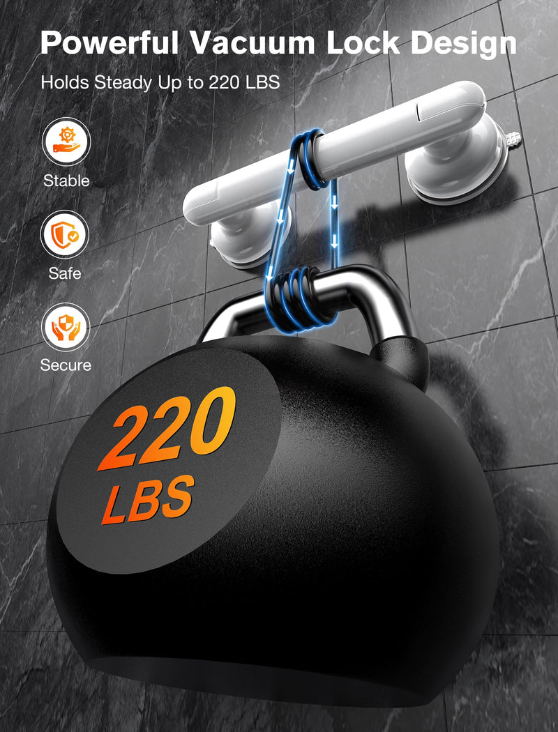Grab Bars for Bathtubs and Showers, Shower Handles for the Elderly and People in Need, 2026 Upgraded Rubber Suction Cup with Maximum 350 lbs Suction Power, No Drilling-(White-2 Pack) 2 Pack White