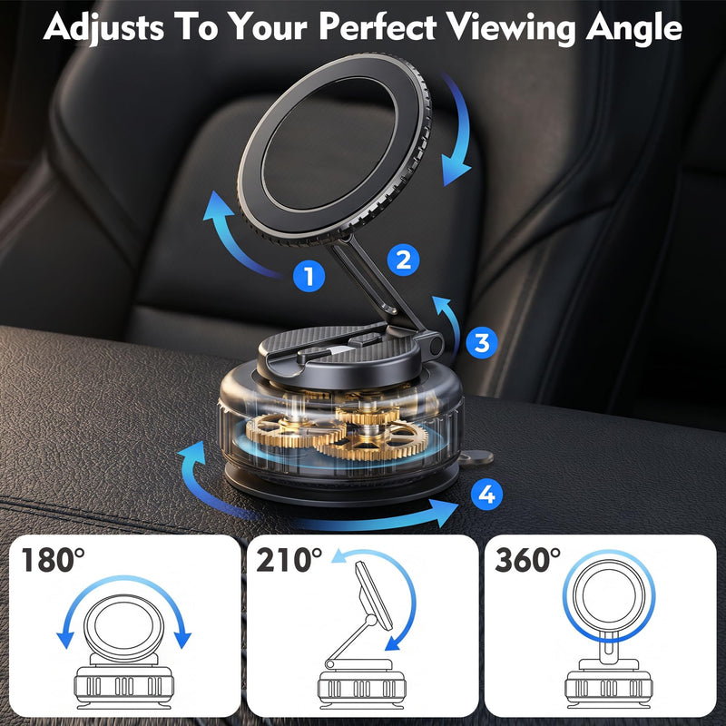 Magnetic Car Phone Holder for Magsafe, Upgraded Strongest Magnet 360° Adjustable Magnetic Phone Mount for Car,Phone Bracket for iPhone 17 16 15 14 13 12 Plus Pro Max Mini