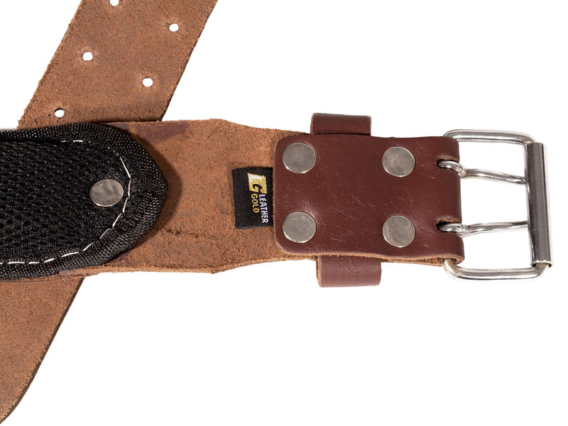 Padded Tool Belt 2106, 2.5 Inches Wide, Double Prong Buckle and 2 Hole Rows, Comfortable Mesh and Foam Padding