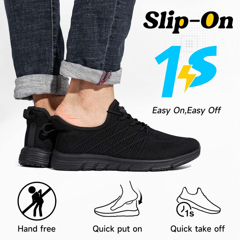 Non Slip Work Shoes for Women Slip On Sneakers Water Resistant Shoe Slip Resistant Food Service Zapatos Antideslizantes para Mujer, Black US 5-11 8 Polar Night