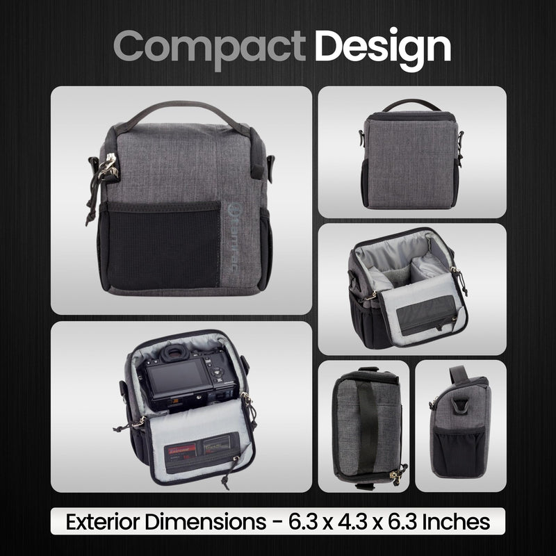 Tamrac Tradewind 2.6 Camera Bag for Photographers, Camera Case for Photography Accessories, Compact Camera Shoulder Bag for DSLR and Mirrorless Cameras, Crossbody Camera Bag for Women Men – Dark Grey