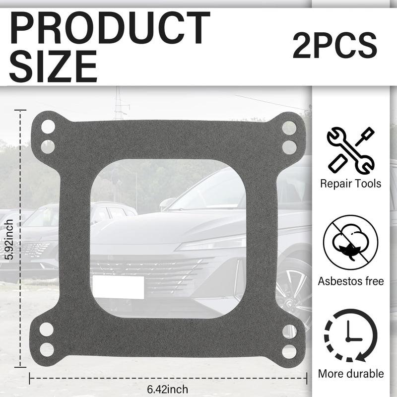 2PCS Open Carburetor Gaske Compatible with Carter Edelbrock Holley 4150 4160 Replacement Carburetor,Professional Gaske Carburetor Kit Car Accessories for Intake Manifold,Spacer Plate