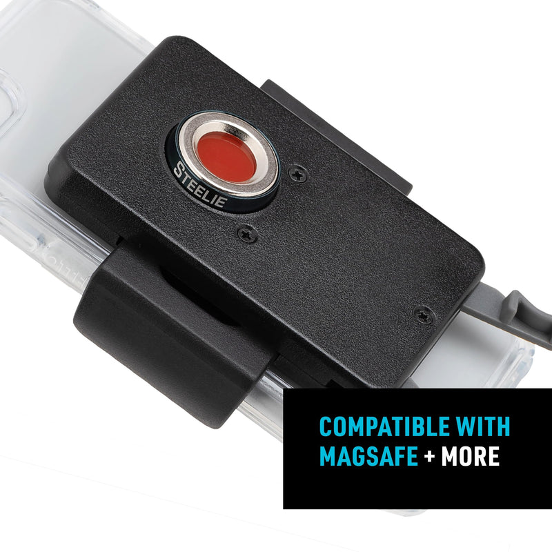 Nite Ize Steelie Squeeze Dash Kit - Magnetic Cell Phone Holder for Car Dashboard - Adjustable Phone Holder for Cars - Compatible with Apple MagSafe iPhones & Accessories