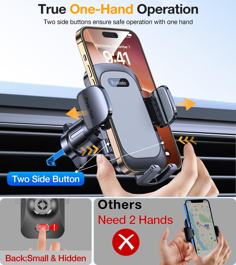 Phone Holders for Your Car Phone Holder Mount【Super Suction】Cell Phone Holder for Car Accessories for Women Men【360° Adjustable】Suction Phone Mount for Car, Shower, Mirror, Window for iPhone Samsung Gray