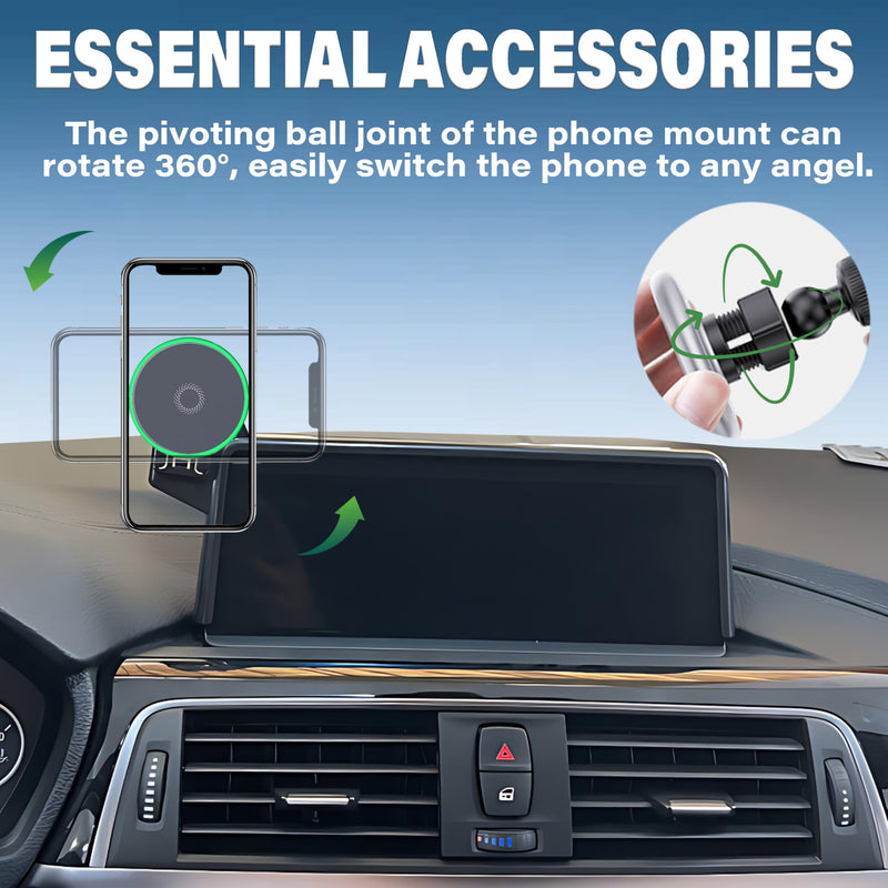 Car Phone Holder for 2012-2021 BMW 3 Series / 2014-2021 BMW 2 Series / 4 Series Accessories Apply to 8.8 Inch Touch Screen 15W Fast Wireless Charger Screen Fixed Clip Cell Phone Mount