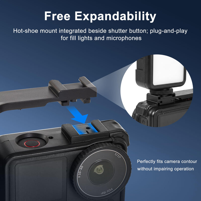 FitStill Protective Case for DJI Osmo Action 6, Multi-Functional Extended Lightweight Protective Cage, Direct Charging Street Photography Handle Component, Action6 Accessory Kit