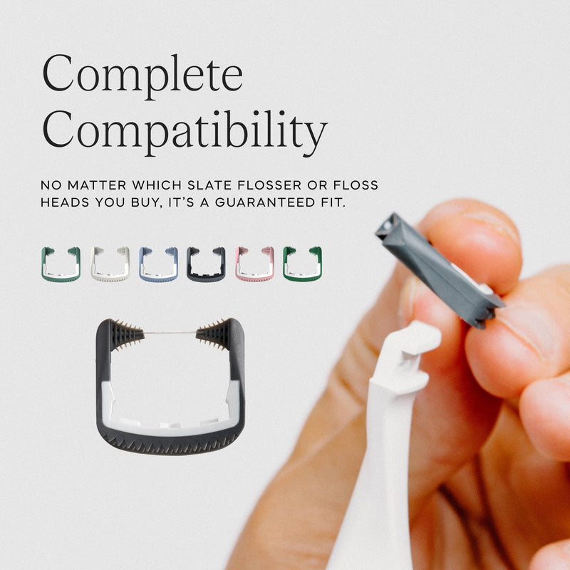 Slate Flosser Refills - Reusable Woven Floss, PFAS-Free, Non-Toxic Dental Floss | Fits Slate Electric Flosser w/Tongue Scraper & Gum Sweeps | 20-Pk Pink Thin Floss Heads Smooth Floss Heads 20ct