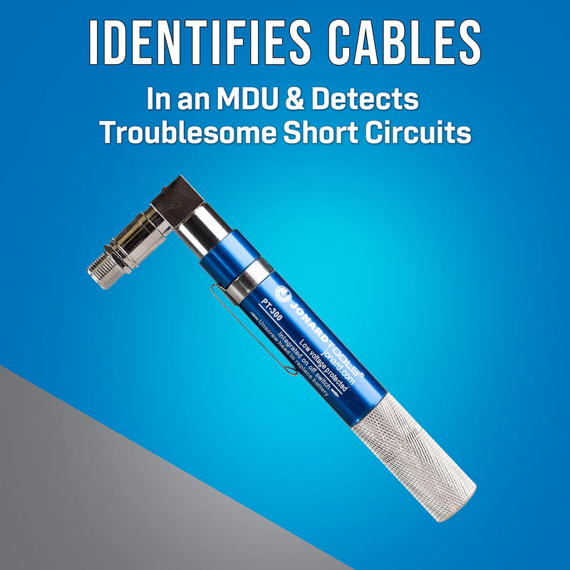 Jonard PT-300 Voltage Protected Coax Cable Wire Tracer Pocket Continuity Tester & Toner with Audible Beep and LED