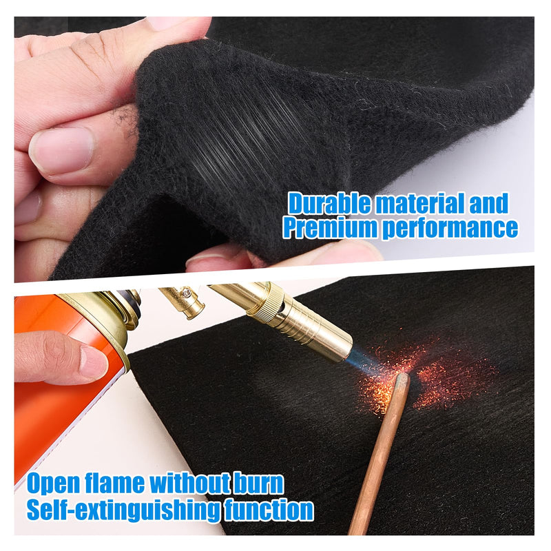 WISSCOOL 2Pack 10MM Thick 20x20 Inch Fireproof Welding Blanket, Double Side Heat Pad Fire Resistant Carbon Felt Cloth Flame Retardant Fabric Protector Pad for Soldering Firepit Smoker 20x20"