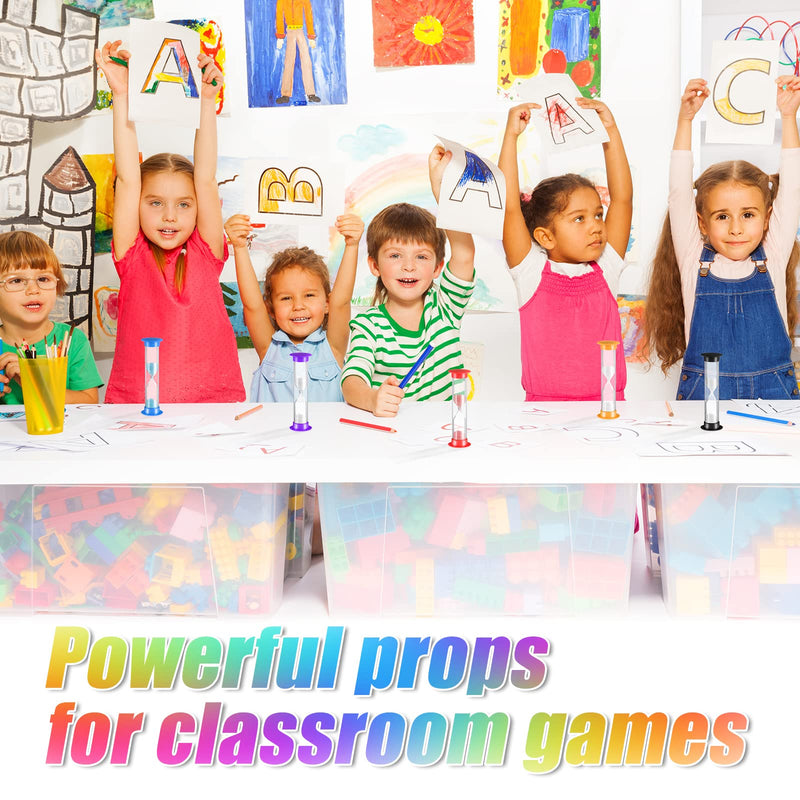 Set of 40 Pcs Sand Timer Kids 1 Minute Sand Timer Classroom 1 Minute Acrylic Covered Hourglass Clock for Preschool Teacher Supplies, 3.35 x 0.98 x 0.98 Inches(Multicolor) Multicolor