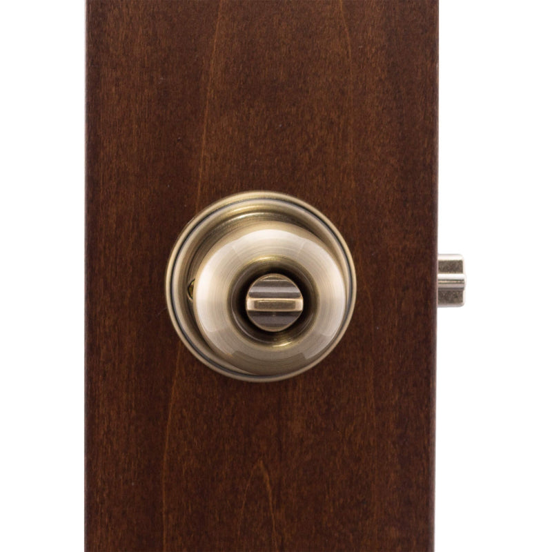 Copper Creek BK2040AB Ball Door Knob, Keyed Entry Function, 1 Pack, in Antique Brass