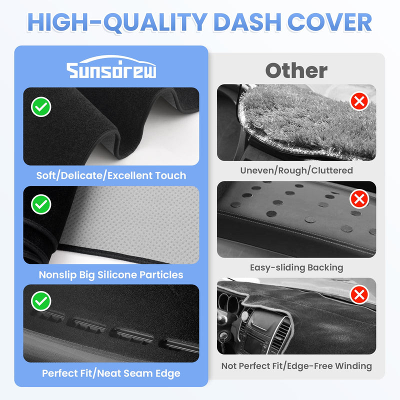 Dash Cover for 2016-2022 2023 Toyota Tacoma Dashboard Cover Mat for Tacoma Accessories Sunshade Nonslip Mesh Protector No GlareTacoma Sunshield Protector Mat Pad 16-23 Tacoma Dash Cover