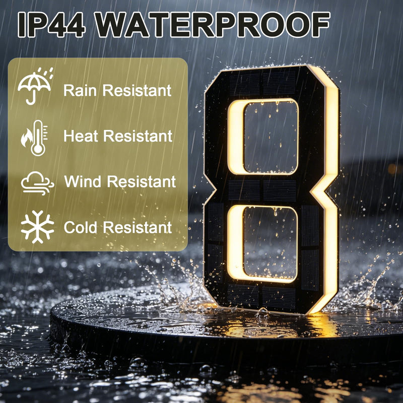 6.7 Inch Solar Lighted House Numbers For Outside - No Wiring, Light Up Solar House Numbers Exterior Ip44 Weatherproof, 2026 New Led Address Numbers For Home With Easy Installation Number 1