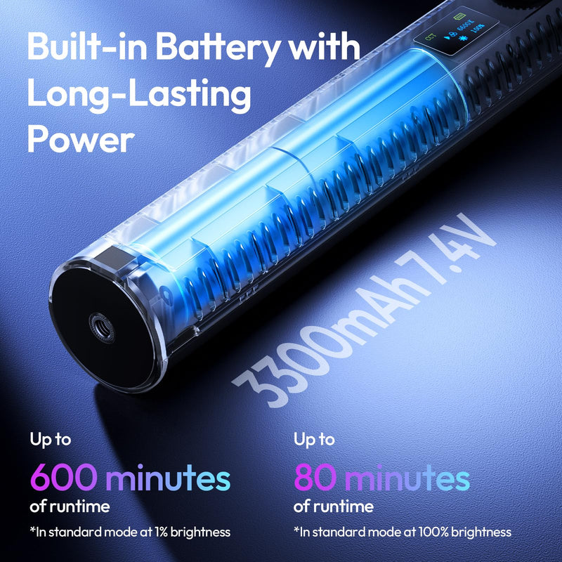 ULANZI B15RGB Magnetic RGB Light Wand - Handheld LED Video Light Stick with Diffuser, 3300mAh 1800-9000K 20 Effect Dimmable Camera Tube Light for Video Recording Studio Photography TikTok YouTube Vlog 1 pcs-Medium