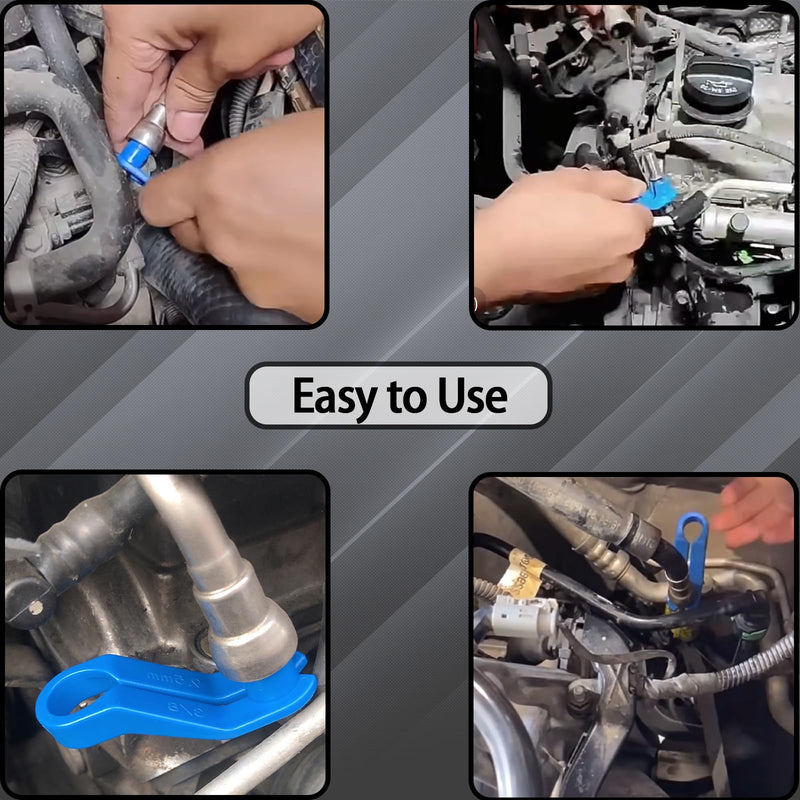 AC Fuel Line Disconnect Tool, 7 Pcs Fuel Filter Removal Sets, 1/4, 5/16, 3/8, 1/2, 5/8, 3/4, 7/8 Inch Transmission Oil Cooler Rail Disconnect Release Kit Compatible with Chrysler Ford GM Mazda