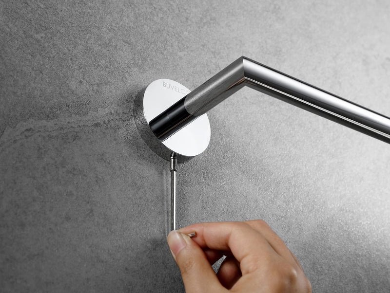 Towel Racks for Bathroom, Chrome Towel Bar, Wall Mounted Towel Holder, Modern Hotel Style Bath Towel Rail, Brass, 077070-CR Leo Series Single Towel Bar