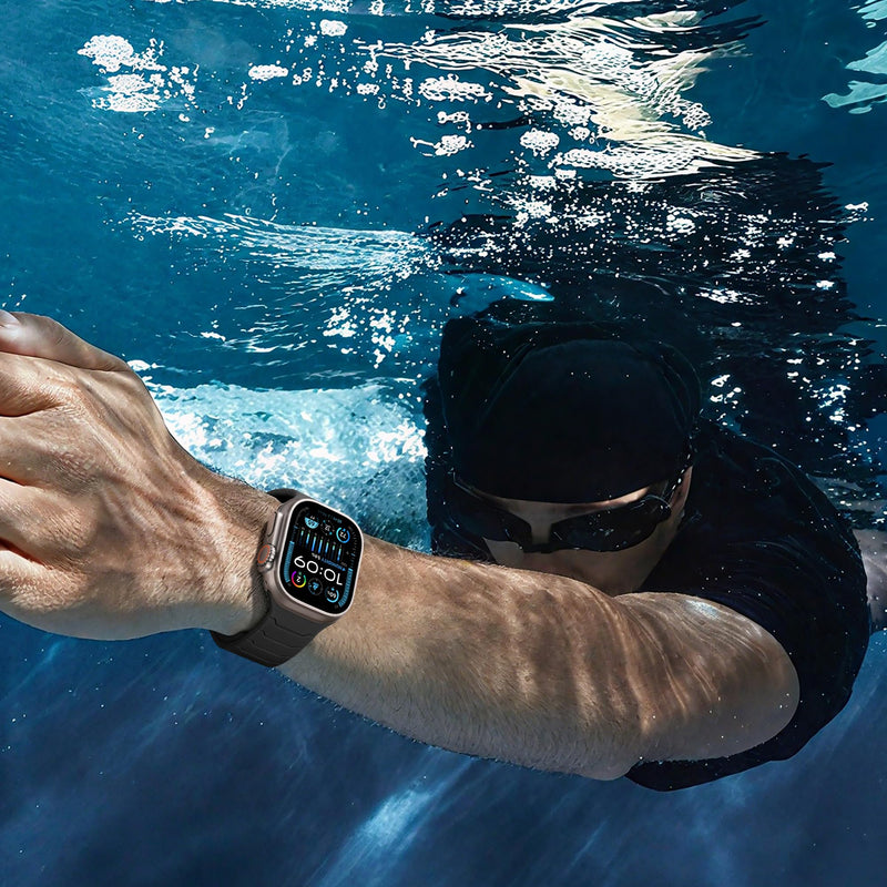 Sport Bands for Apple Watch Bands 44mm 49mm 46mm 45mm 42mm for iWatch Men | Grooved Silicone Band, for Apple Watch Ultra SE Series 11 10 9 8 7 6 5 4 3 2 1, Waterproof Sweatproof, Gym Workout to Office Black