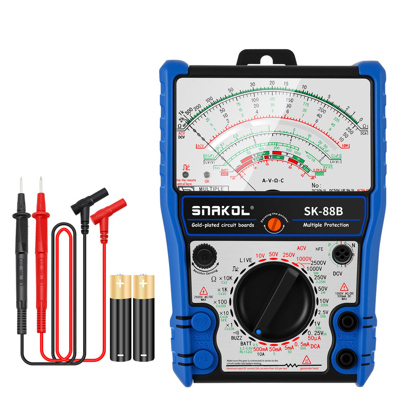 Analog Multimeter Tester, Analog Voltmeter Multimeter, Fieldpiece Multimeters for AC/DC Volt 2500V,DC Current 10A,RX 10K,Battery Tester, Diode/LED Testing,Live and Infrared Remote Detection Upgraded