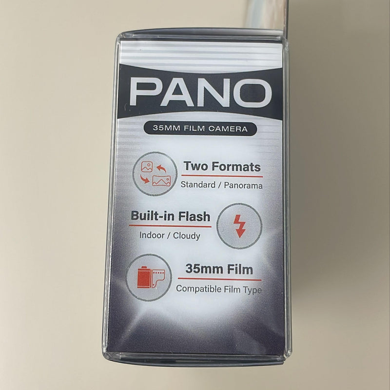 RETO PANO 35mm Film Camera - 22mm Wide Lens, Panorama, Easy Switch, Cinematic Modes, Lens Cover, Built-in Flash, Reusable (Film & AAA Battery are not Included) (Sheer Black) Sheer Black