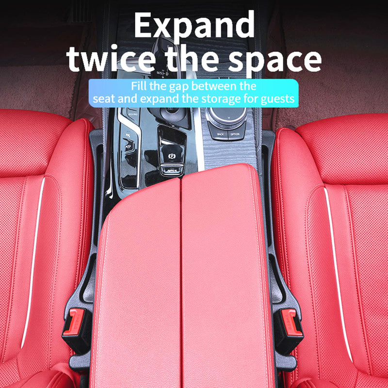 No-Drop Seat Guard, 2 Pack Car Seat Gap Filler Gap Stopper/Catcher to Fill The Gap Between Seat and Console Black Car Accessories Crevice Blocker Pad Plug YMT-A02