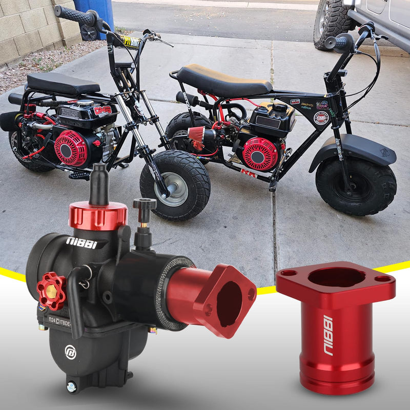 NIBBI Predator 212 intake manifold,fit for Predator 196cc 212cc 224cc Engine Performance Parts,Perfect for Coleman ct200u bt200x Go Kart Mini Bike (Red) Red