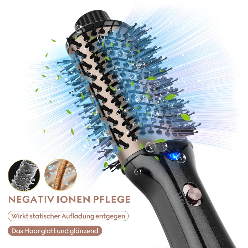 One-Step Hair Dryer Brush, 4-in-1 Hot Air Styler and Blow Dry Brush | Ionic Ceramic Technology, for Drying, Volumising and Straightening, Mid to Long Hair, Black 1. Black - Oval
