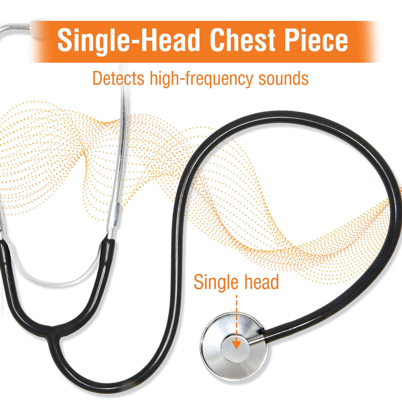 Stethoscope for Adults and Pediatrics - Pack of 2 Standard Head Stethoscopes for Nurses, Doctors, EMTs - Estetoscopio Profesional 2 Pack