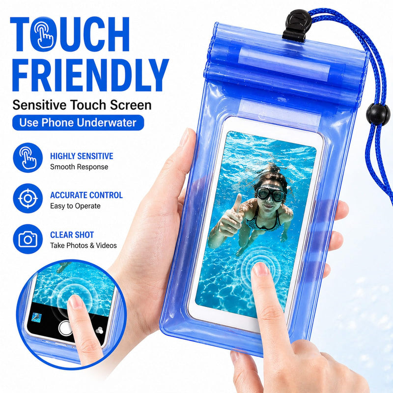 5 Pack 8.5" Multicolor Waterproof Phone Pouch, IP68 Universal Cell Phone Dry Bag Clear Case with Lanyard, Beach, Swimming, Cruise Ship Travel Essentials for iPhone 17 16 Pro Max,Samsung,and More