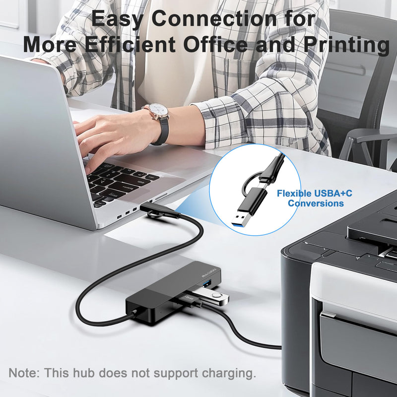 ALL-LUCKY USB to Ethernet Adapter, 4 in 1 USB C to Ethernet Adapter Hub with 3 x USB 3.0 Port/Gigabit Internet Port, High-Speed Network Hub Compatible for iMac,MacBook Pro，iPad Pro，XPS