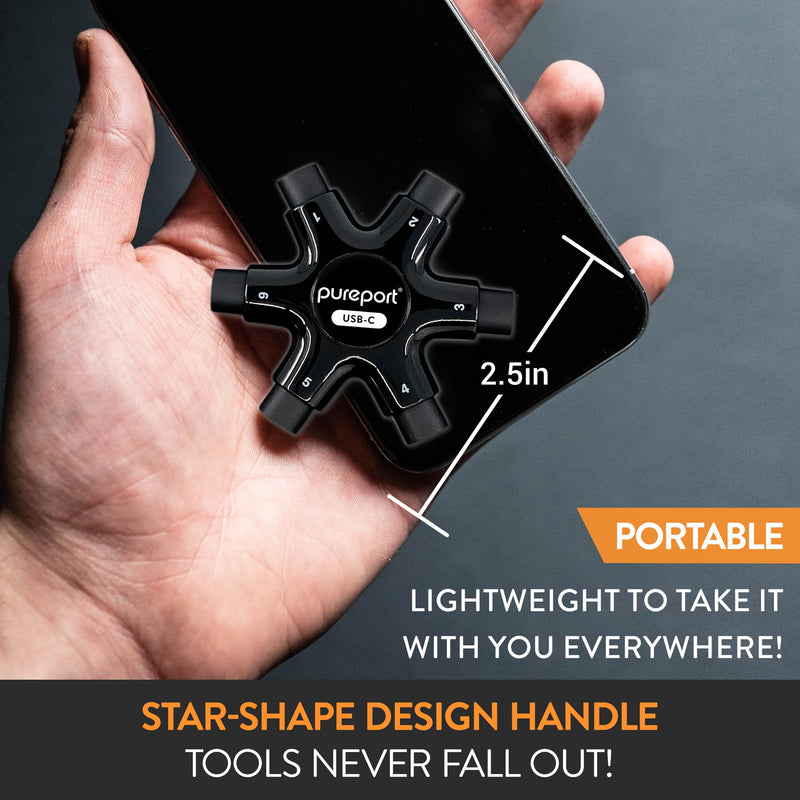  [AUSTRALIA] - USB-C Multi-Tool Phone Cleaning Kit | Clean Repair & Restore Cell Phone Tablet & Laptop USB C Ports & Cables | Fix Unreliable & Bad Connections | Extend The Life of Your Tech Devices (Black) For USB-C (black)