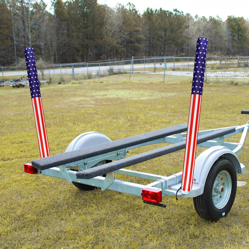 48" USA Boat Trailer Guide Pole Cover- Heavy Duty Neoprene Boat Trailer Capped Guide Protective Cover- 4th of July American Flag Marine Trailer Guide Poles Cover for Sailboat Trailer (Set of 2) 48 Inch