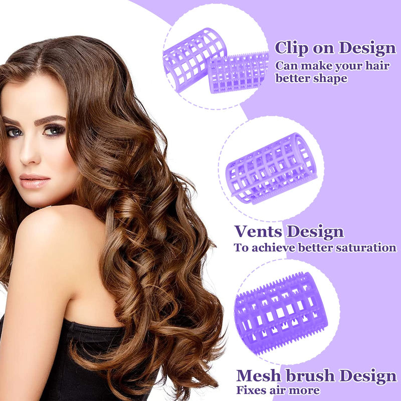 12 Pcs Hair Rollers Set, Self Grip Hair Rollers, Adhesive Roller Curlers, for Long Medium Short Hair Styling Hair