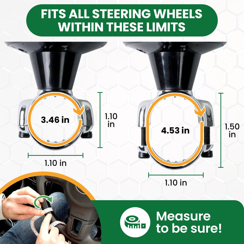 Steering Wheel Knob - Silicone Coated for Extra Grip - Compatible with Any Steering Wheels - Smooth Brodie Suicide Spinner for Car, Tractor, Mower, Boat