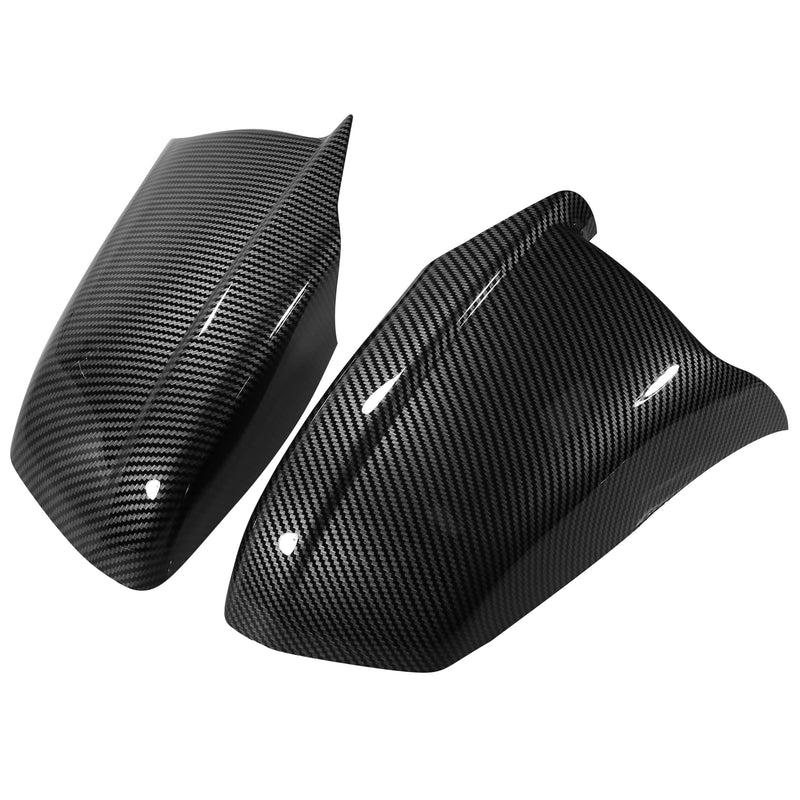 X AUTOHAUX Pair Car Exterior Rear View Mirror Covers Cap Replacement for BMW 5 Series F10 F11 F18 528i 530i 535i 550i 2011-2013 Carbon Fiber Pattern Black Carbon Fiber