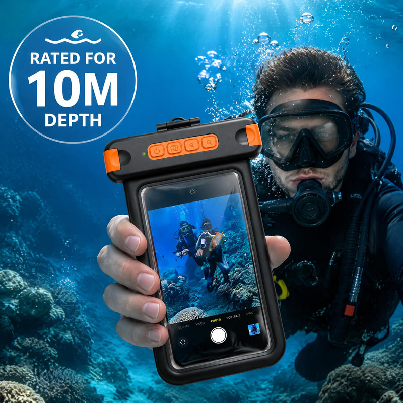 Sinkry Waterproof Phone Pouch Holder Underwater Dry Bay Case Outdoor Sports for Swimming Diving Floating Black