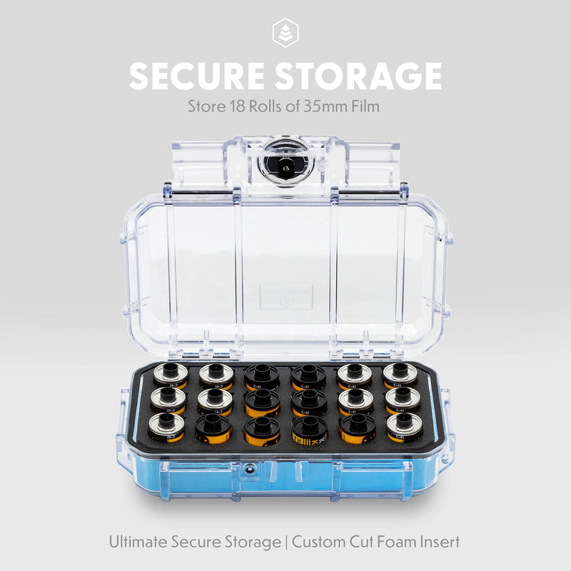 Evergreen 35mm Film Storage Case | Holds 18 Rolls | Preserve and Protect Your Film | Waterproof, Crushproof, & Freezer-Safe (Film Not Included) (Clear) Clear Medium