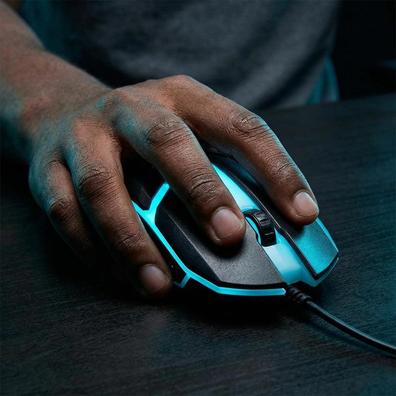 RGB Gaming Mouse Wired, USB Optical Computer Mouse with Ergonomic Design, Adjustable DPI, LED Lighting, Comfortable Grip for PC Laptop Desktop Gamer