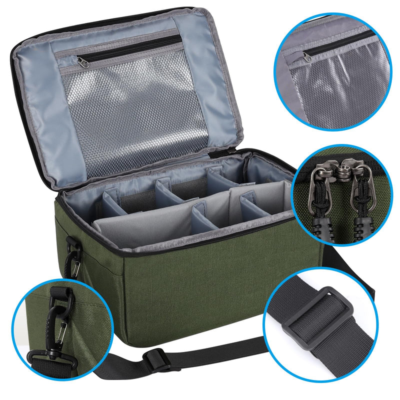 Koolertron Dslr Camera Insert Bag Purse Universal Liner Lens Pouch Partition Protective Cover Waterproof Sleeve for Cannon/Nikon/Sony (Green) Green